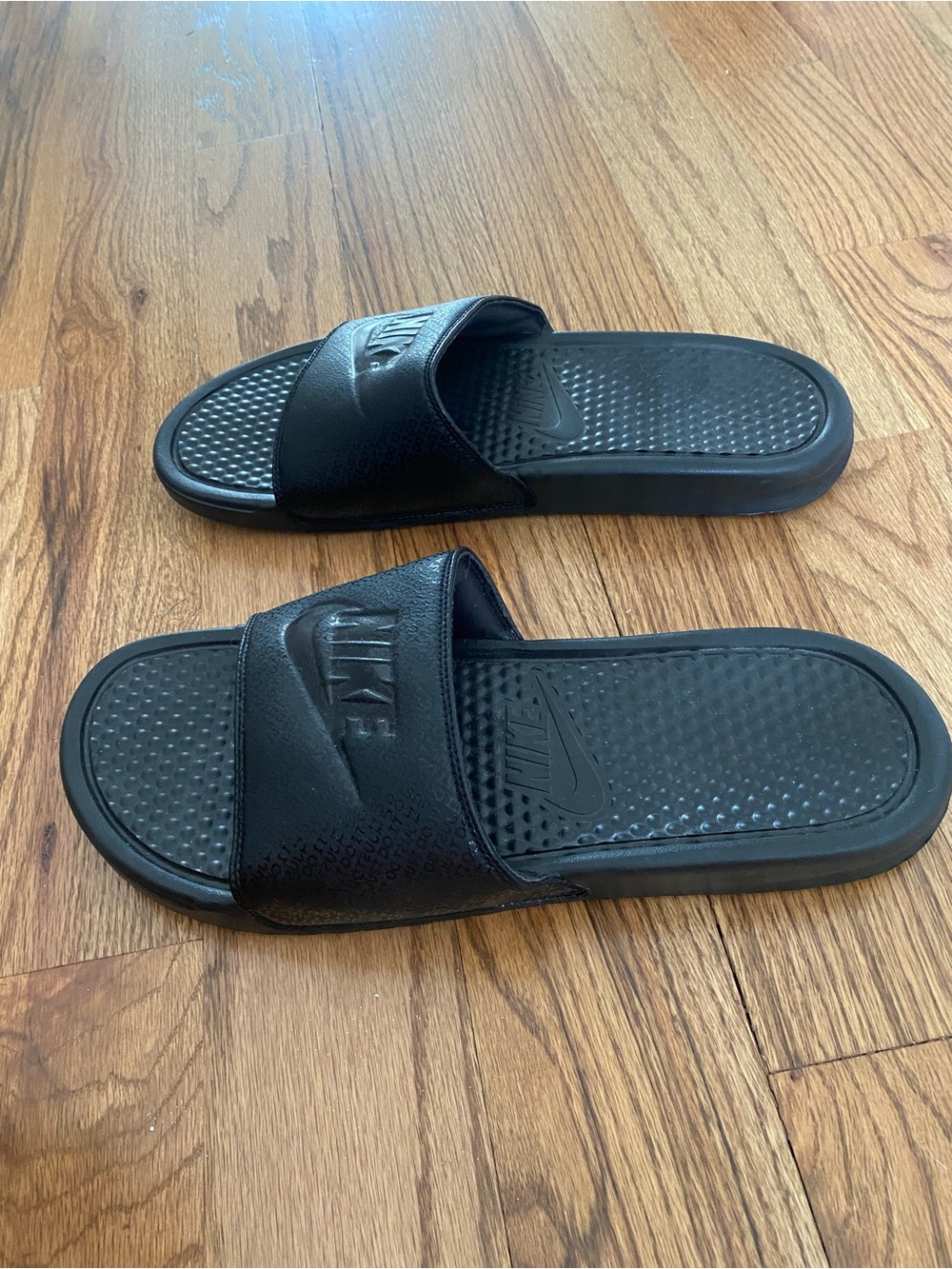 Nike Black Slide Sandals with Textured Footbed